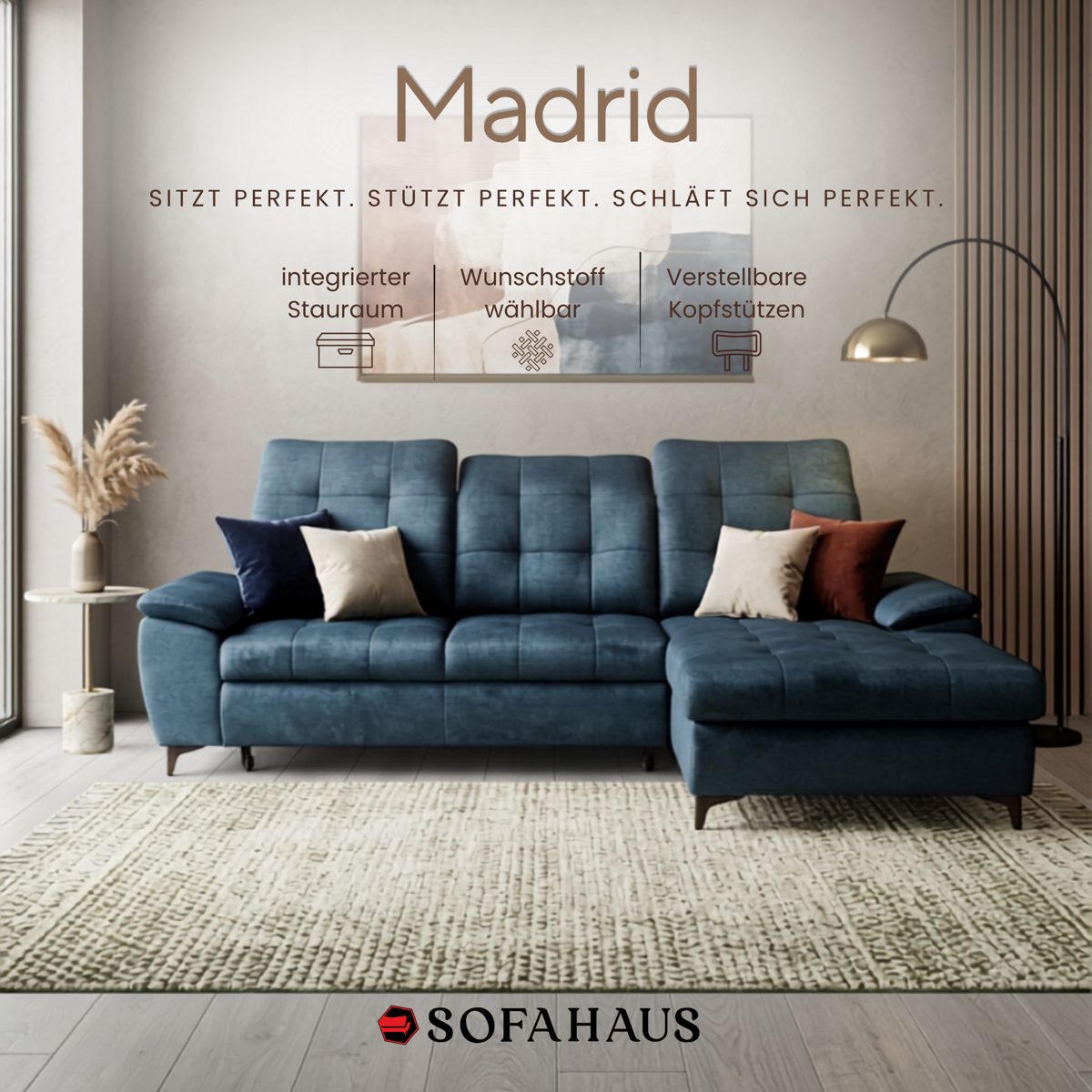 Sofa Madrid – sitzt, stützt und schläft sich perfekt