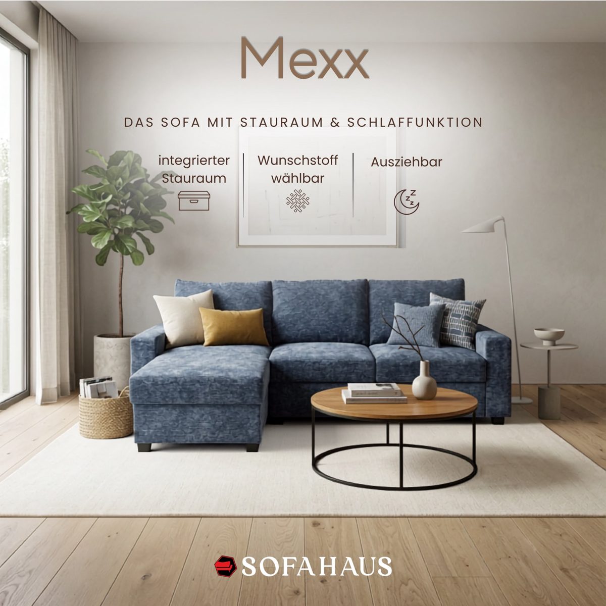 Sofa Mexx – mit Stauraum und Schlaffunktion