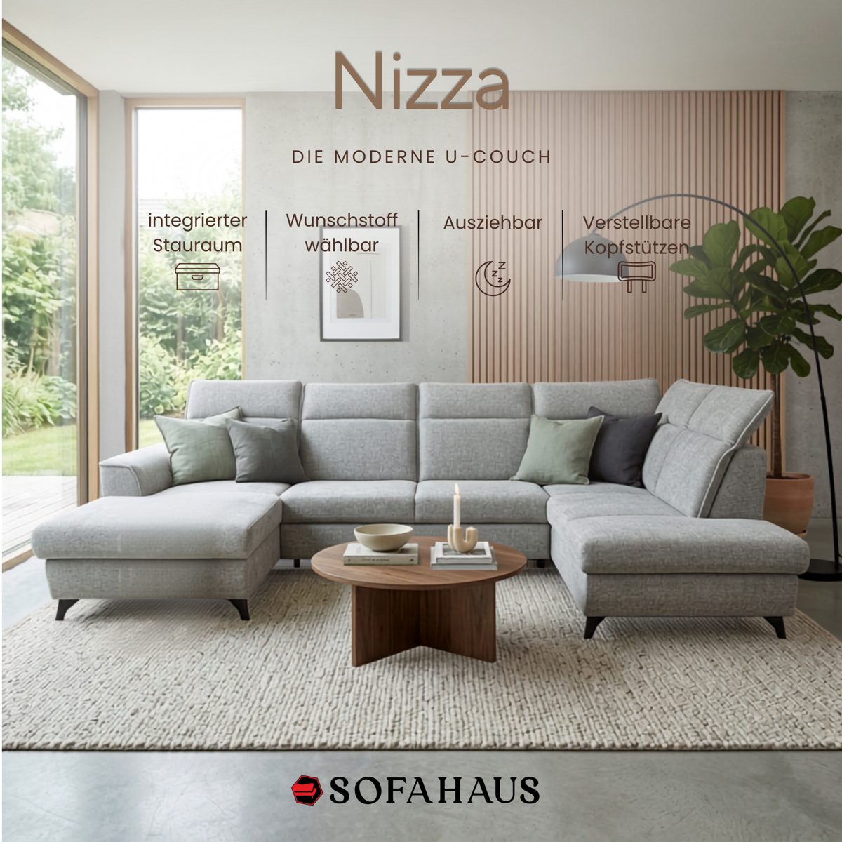 Sofa Nizza – die moderne U-Couch
