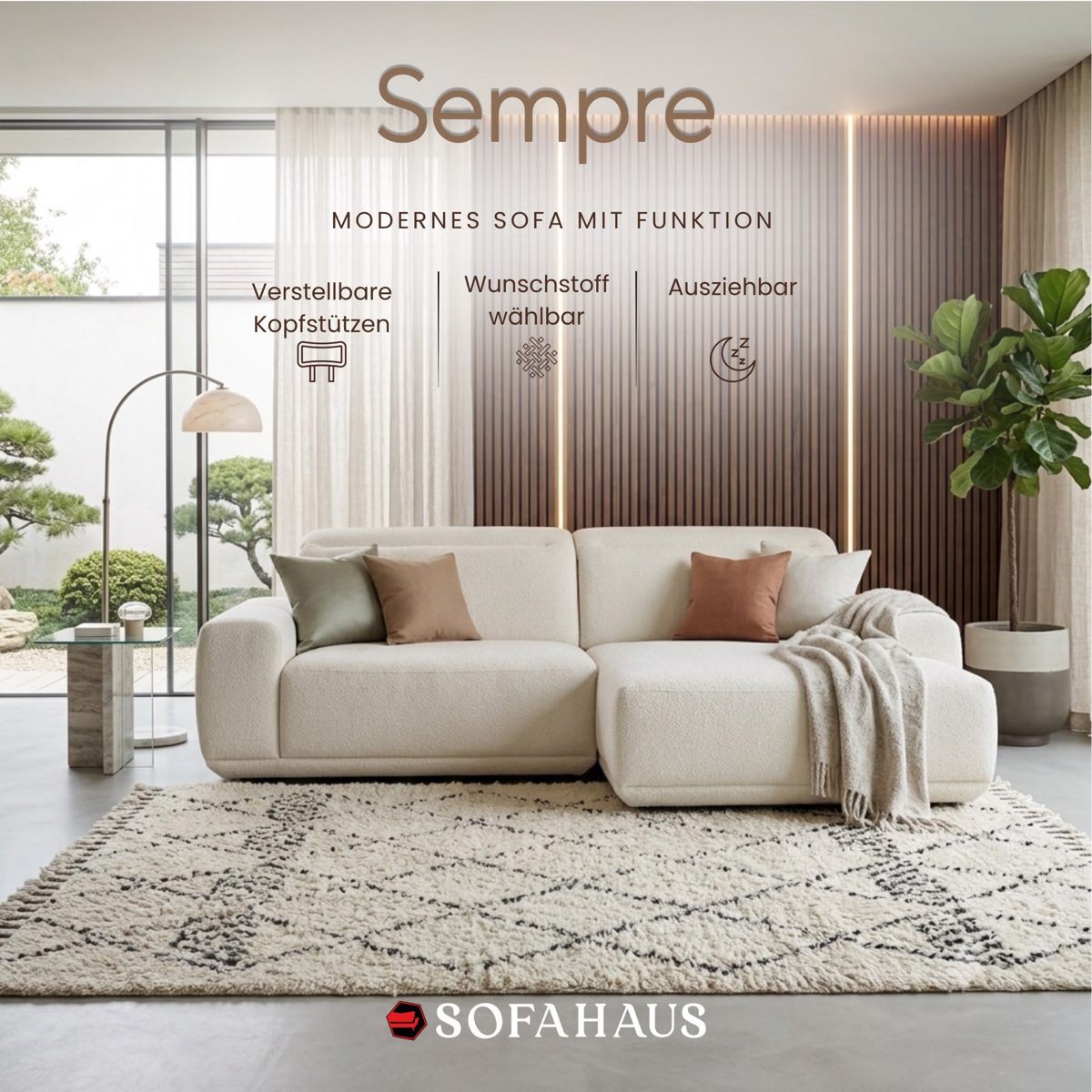 Sofa Sempre – modernes Sofa mit Funktion