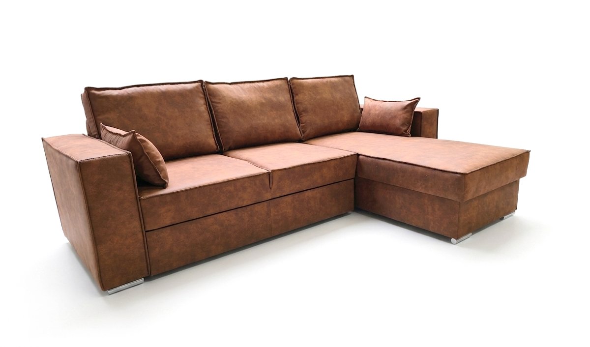 Ecksofa Gustaw in Cognac-Leder-Look